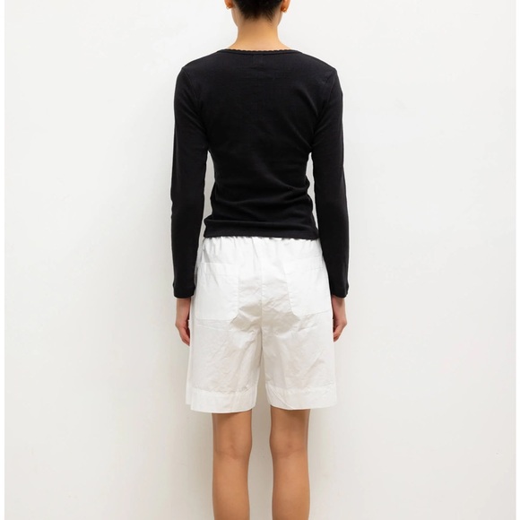 EUC Bundle of 3 LESET Pointelle tees Long Sleeve Cotton White, Black, Pink Small - Picture 9 of 10